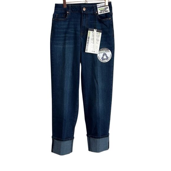 D. Jeans NWT Recycled Denim High Waist Wide Leg Ankle Jeans Dark Sophie Size 4 - Picture 2 of 9